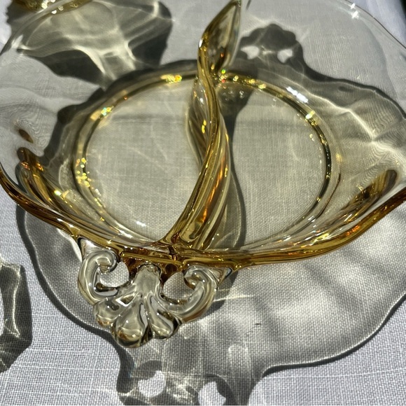 Lot of 4 Vintage Light Yellow Depression Glass Serving Dishes - Picture 7 of 12